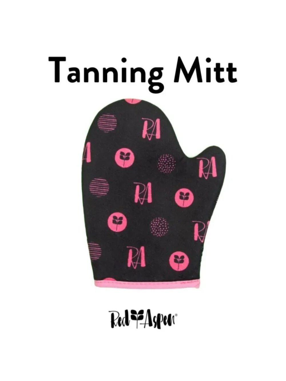 NEW - Red Aspen Tanning Mitt Reusable Black and Pink